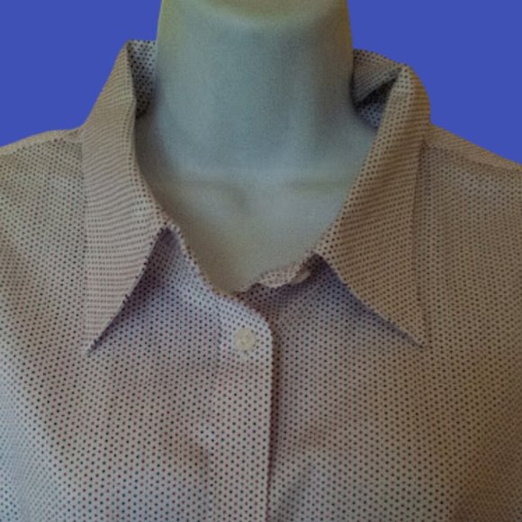 CHAPS Micro Polka Dot Long Shirt Size 2X - Picture 2 of 4